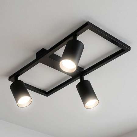 LAMPA SUFITOWA 3xGU10 czarna regulowana SPOT oprawa halogenowa natynkowa OPN-008 3x GU10 BLACK