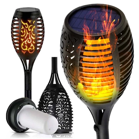 Lampa Solarna Ogrodowa Pochodnia Ogień efekt płomienia wbijana latarnia LSOL-005 LEDLUX
