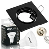 Zestaw Oprawa Halogenowa CT- 001 Czarna Kwadratowa + Żarówka GU10 2,5W biała neutralna LEDLUX