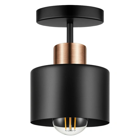 Lampa Sufitowa LX- 1038 Czarna + Miedź 1x E27 LEDLUX