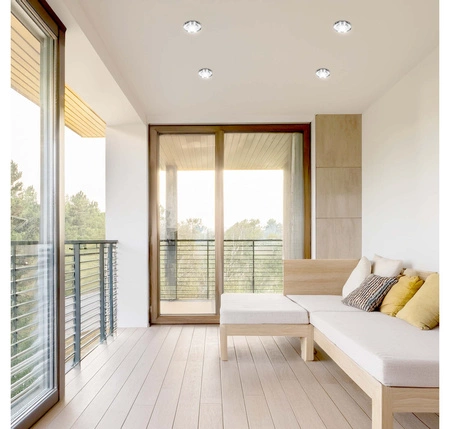 Zestaw 6x Oprawa Halogenowa Szklana LX- 7002 Lustrzana Okrągła + Żarówka GU10 1,5W biała neutralna LEDLUX