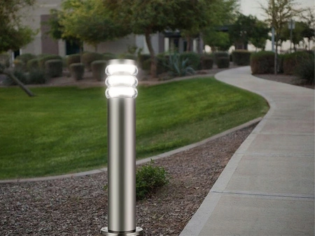 Lampa Ogrodowa Stojąca Słupek E27 LX- 700 Inox 45cm LEDLUX
