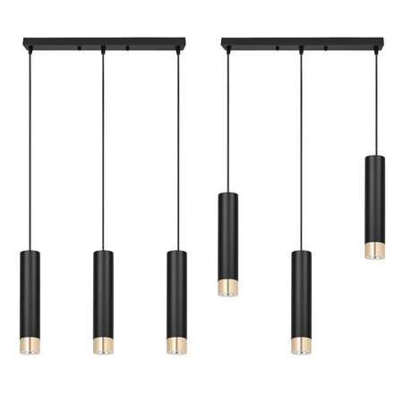 Lampa Wisząca LX-1413 Czarna + Złoto 3x GU10 LEDLUX
