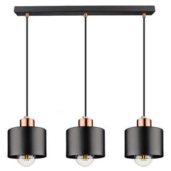 Lampa Wisząca LX- 1035 Czarna + Miedź 3x E27 LEDLUX