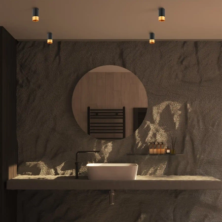 Oprawa Halogenowa Natynkowa LED Sufitowa Tuba GU10 LX-66 CZARNA + ZŁOTA GU10 LEDLUX