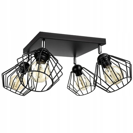 Lampa Sufitowa LX- 1088 Czarna 4x E27 LEDLUX