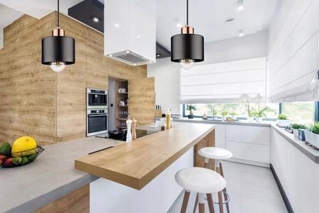 Lampa Wisząca LX- 1037 Czarna + Miedź 1x E27 LEDLUX