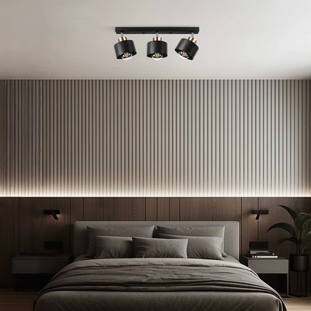 Lampa Sufitowa LX- 1031 Czarna + Miedź 3x E27 LEDLUX