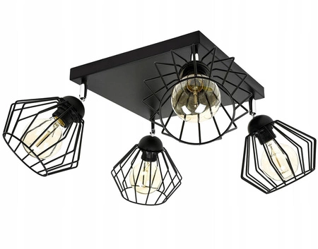 Lampa Sufitowa LX- 1088 Czarna 4x E27 LEDLUX