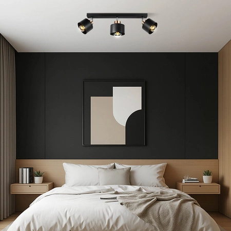 Lampa Sufitowa LX- 1031 Czarna + Miedź 3x E27 LEDLUX