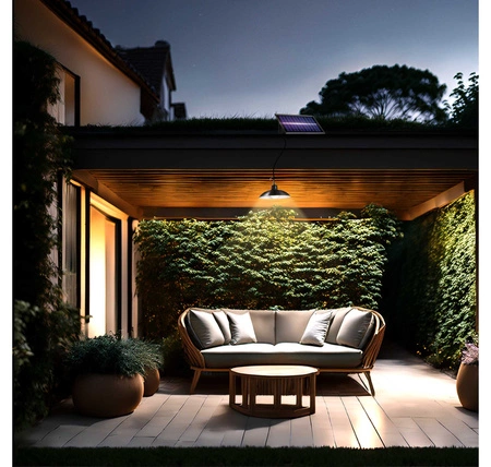 Lampa Solarna Ogrodowa LED Wisząca Zewnętrzna Czujnik Zmierzchu Pilot LSOL-047 LEDLUX