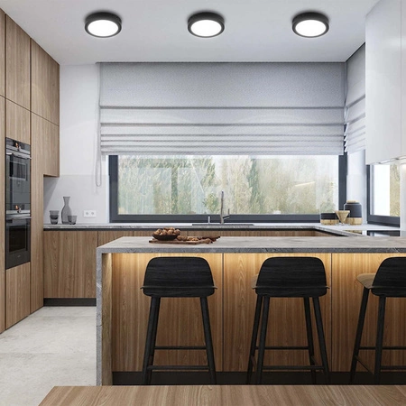 Panel LED natynkowy 18W NW czarny 17,5cm Plafon lampa sufitowa koło LEDLUX