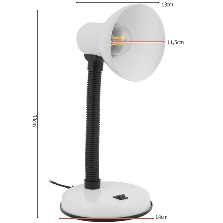LAMPKA BIURKOWA LED LX-1812 Biała Regulowana Szkolna LEDLUX