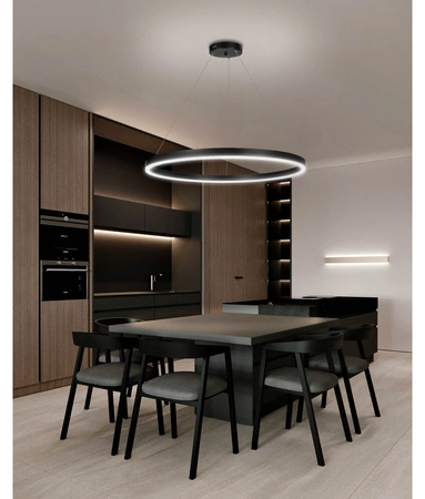 Lampa Sufitowa Wisząca LED Okrągła LX- 919 38W Czarna biała neutralna LEDLUX