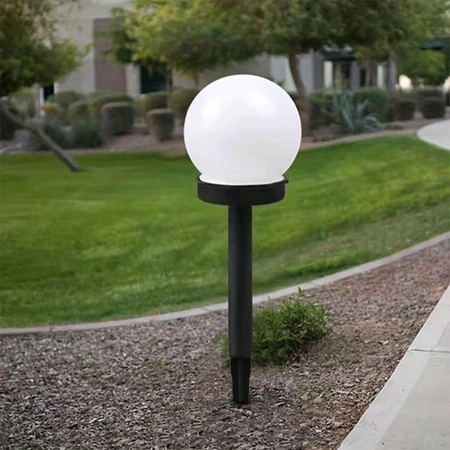 8x Lampa Solarna LED biała kula 10cm LSOL-001 LEDLUX