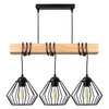Lampa Wiszaca LX- 1368 Czarna + Drewno 3x E27 LEDLUX