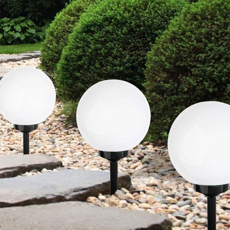 Lampa Solarna LED biała kula 15cm LSOL-002 LEDLUX