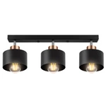 Lampa Sufitowa LX- 1031 Czarna + Miedź 3x E27 LEDLUX