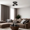 Lampa Sufitowa LX- 1020 Czarna + Miedź 3x E27 LEDLUX