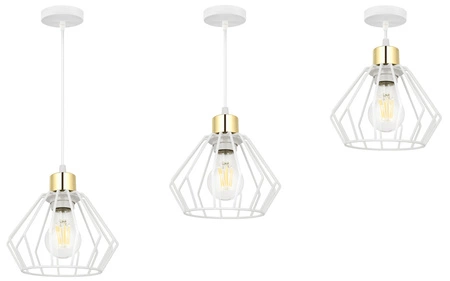 Lampa Wisząca LX- 1345 Biała + Złoto 1x E27 LEDLUX