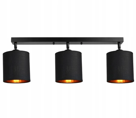 Lampa Sufitowa LX- 1268 Czarna + Złoto 3x E27 LEDLUX