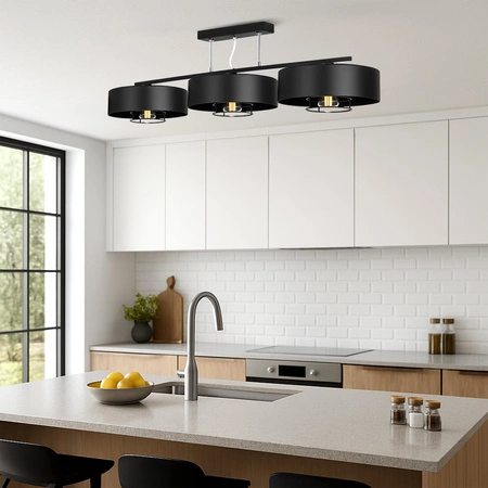 Lampa Wisząca LX- 1091 Czarna 3x E27 LEDLUX