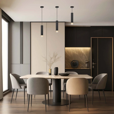 Lampa Sufitowa Wisząca LX-1412 Czarna + Złoto 1x GU10 LEDLUX