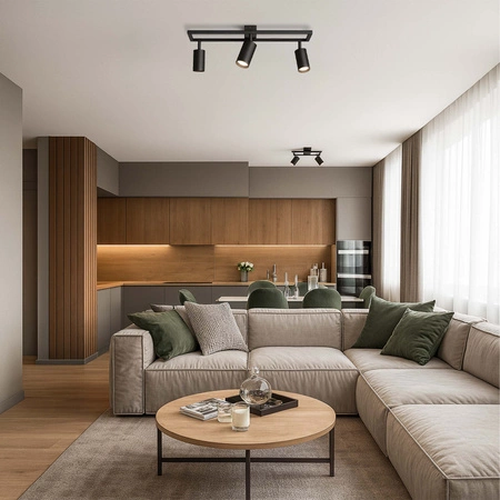 LAMPA SUFITOWA 3xGU10 czarna regulowana SPOT oprawa halogenowa natynkowa OPN-008 3x GU10 BLACK