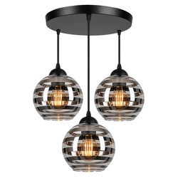 Lampa Sufitowa Wisząca Szklane Klosze Nowoczesna do Salonu LX- 1231 3xE27