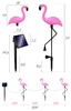 LAMPA SOLARNA Lampy solarne OGRODOWA LED 3x Zestaw Flaming flamingi Solarne LSOL-046 LEDLUX