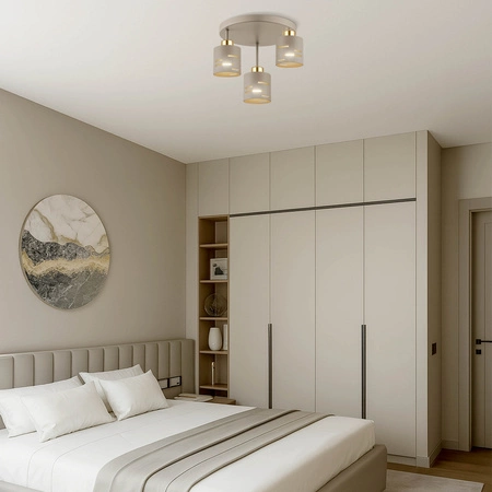 Lampa Wisząca Sufitowa Żyrandol Beżowa Ecru Kaszmir LX1431