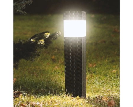 Lampa Solarna LED Wbijana Ogrodowa Słupek Czujnik Zmierzchu Czarna Rattan LSOL-030 LEDLUX
