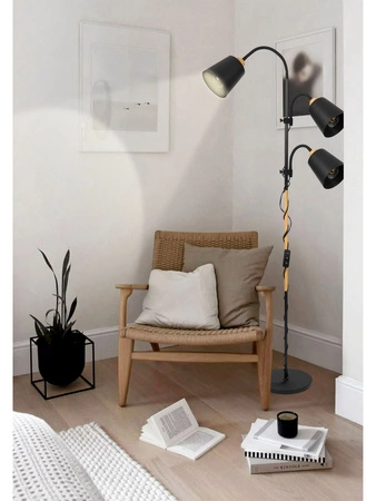 Lampa Podłogowa stojąca 3xE27 nowoczesna Czarna Regulowana do salonu Loft LPD-006 BLACK E27 LEDLUX