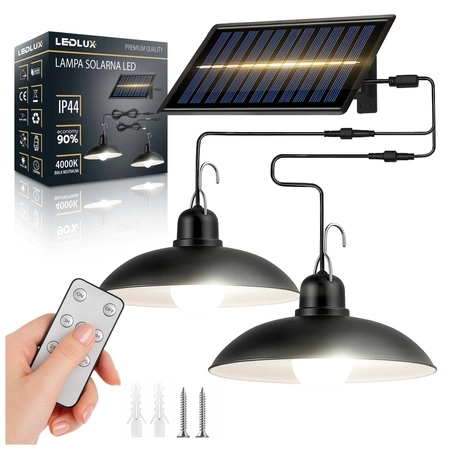Lampa Solarna Ogrodowa LED Wisząca Zewnętrzna Czujnik Zmierzchu Pilot LSOL-066 LEDLUX