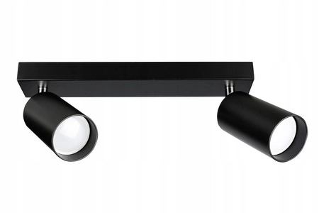 Zestaw Oprawa Sufitowa Natynkowa Reflektor Listwa LX- 8360- 2 Czarna 2x Żarówka GU10 4,5W biała neutralna LEDLUX