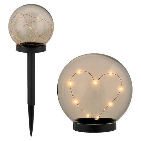 Lampa Solarna Ogrodowa LED Wbijana Ozdobna Dymiona Kulka Kula Szpikulec LSOL-050 LEDLUX