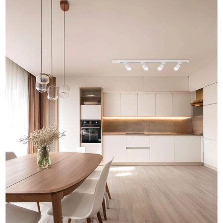 Zestaw Szyna Oświetleniowa Listwa 1m+ 2m Biała + 6x Reflektor Szynowy Spot Biały + Łącznik Biały Typ L LEDLUX