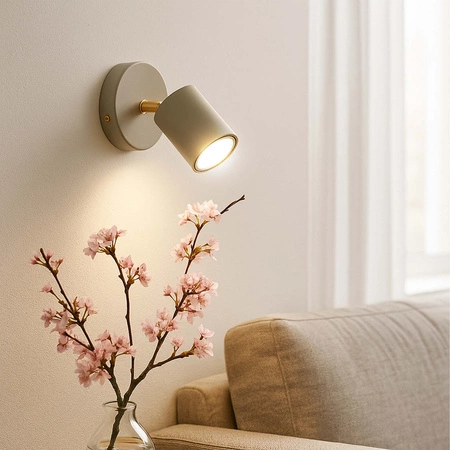 Lampa sufitowa KINKIET LED GU10 beżowa 2w1 Spot Kaszmir Premium LX1427