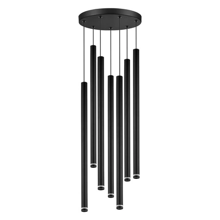 Lampa Sufitowa Wisząca Plafon Żyrandol Tuba Sopel Czarna 7x G9 Modern LX-1175 LEDLUX