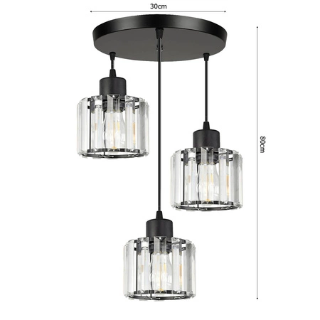 Lampa Wiszaca LX- 1339 Czarna 3x E27 LEDLUX