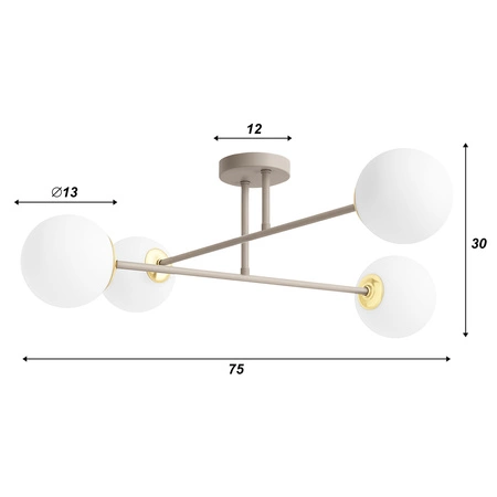 Lampa Wisząca Sufitowa Plafon Żyrandol Beżowa Ecru Kaszmir Loft Edison LX1404