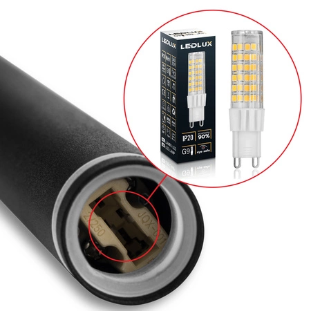 Lampa Sufitowa Wisząca Plafon Żyrandol Tuba Sopel Czarna 7x G9 Modern LX-1175 LEDLUX