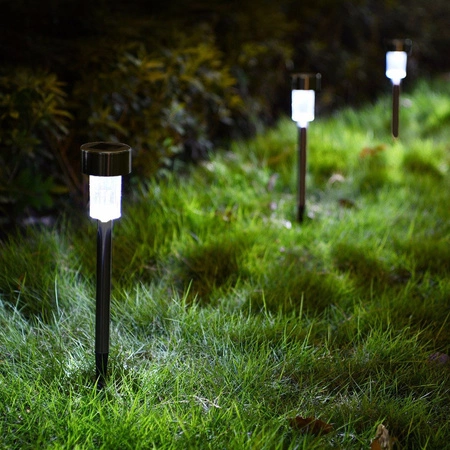 Lampa Solarna LED SŁUPEK OGRODOWY WBIJANY Czarny pochodnia nowoczesny LSOL-004 LEDLUX