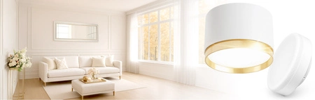 OPRAWA NATYNKOWA Sufitowa HALOGENOWA TUBA LED GX53 Walec SPOT Nowoczesna Biała OPN-017