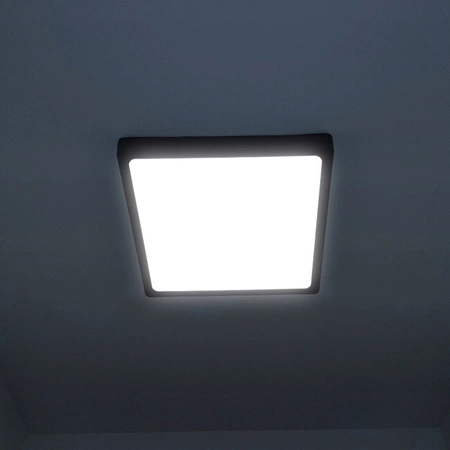 Panel LED natynkowy 18W NW czarny 17,5x17,5cm Plafon lampa sufitowa kwadrat LEDLUX